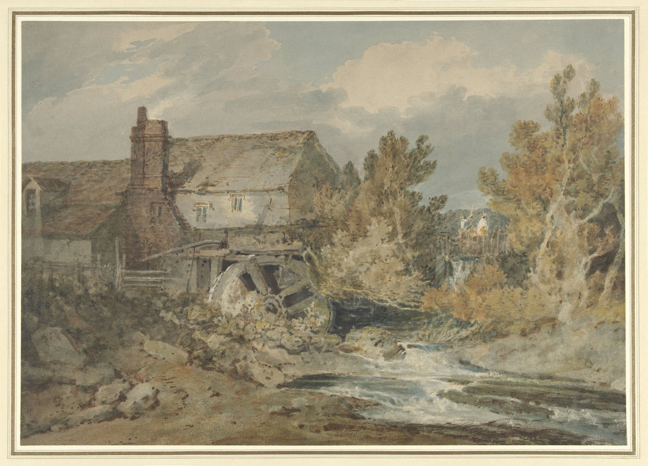 Moinho de água perto de um riacho
Moinho de água perto de um riacho caudaloso de Joseph Mallord William Turner
