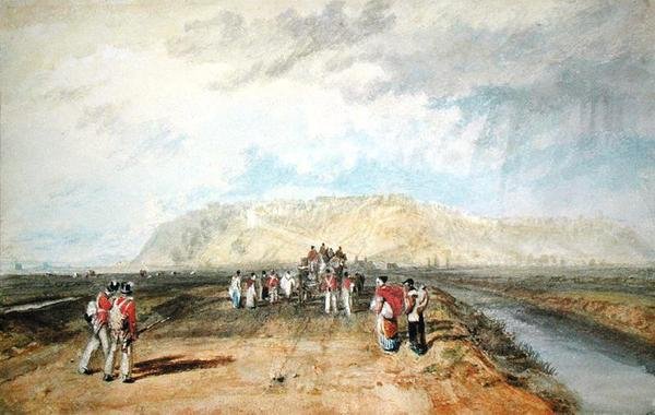 Winchelsea, Sussex, da estrada do centeio (aguarela sobre papel) de Joseph Mallord William Turner