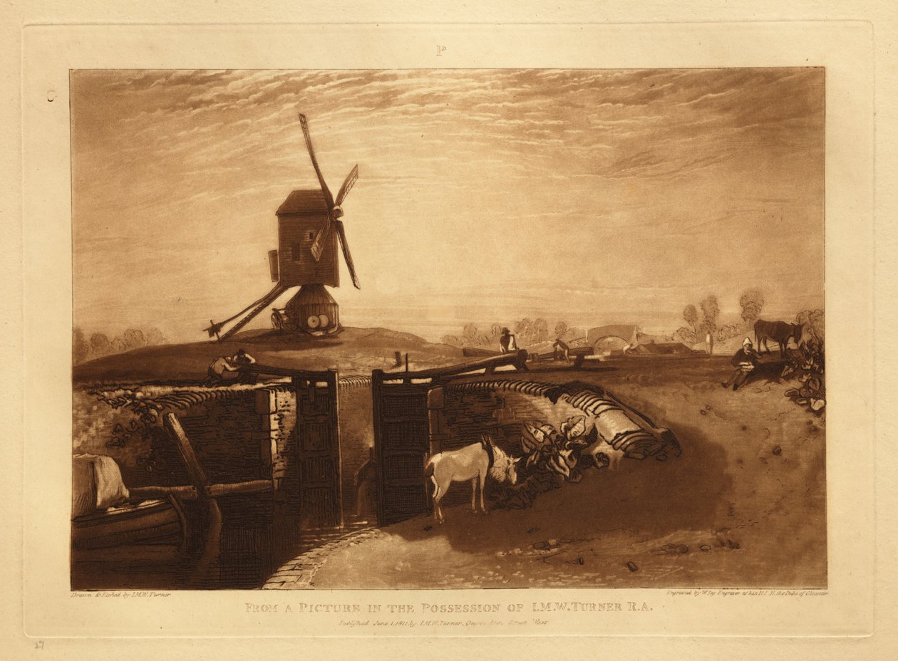 Moinho de vento e eclusa de Joseph Mallord William Turner