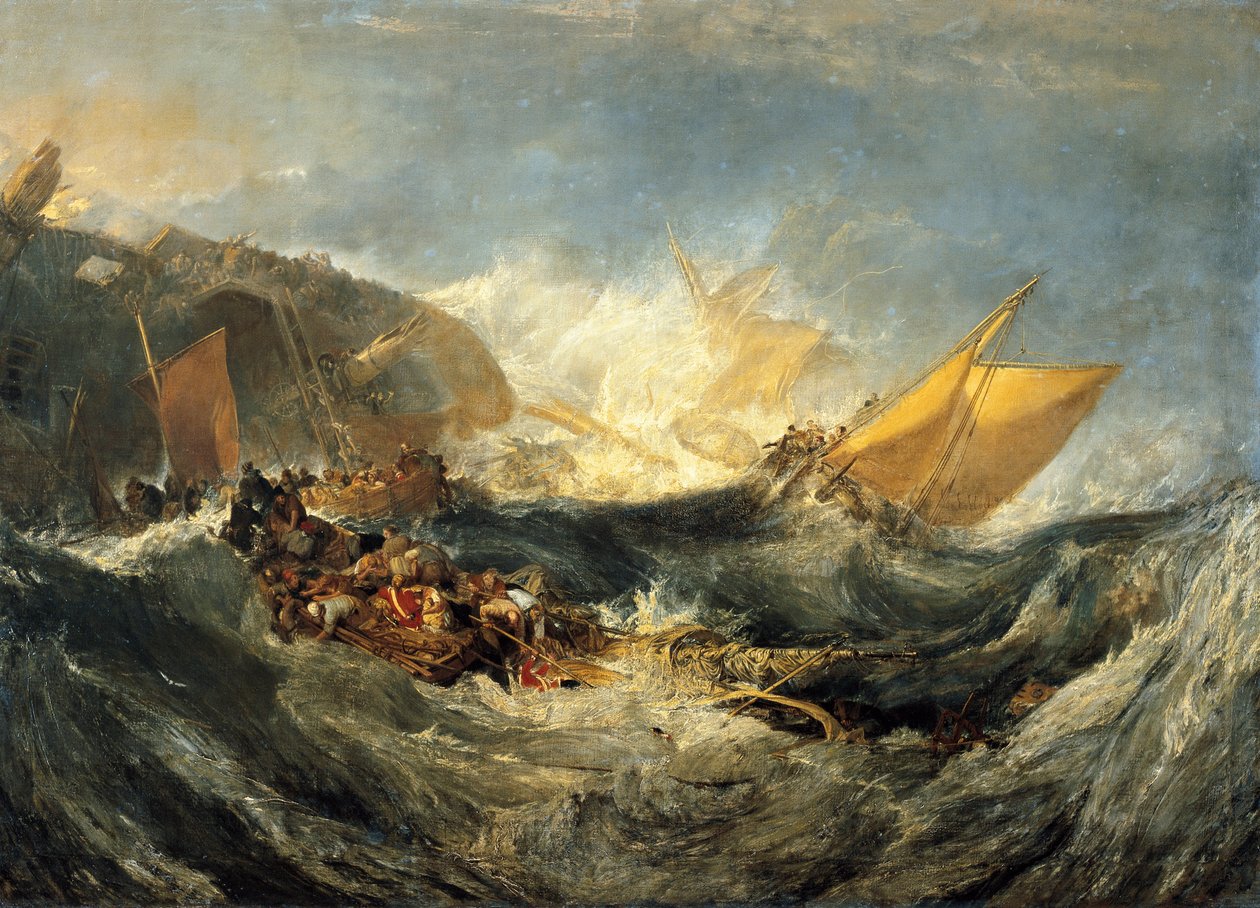 Naufrágio de um navio de transporte, c.1810 (óleo sobre tela) de Joseph Mallord William Turner