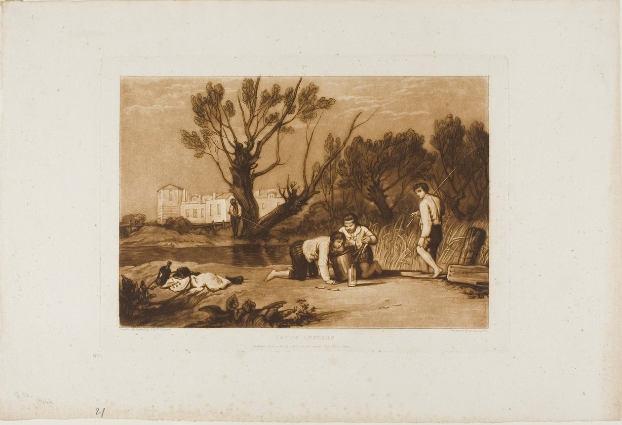 Young Anglers, placa 32 do Liber Studiorum de Joseph Mallord William Turner