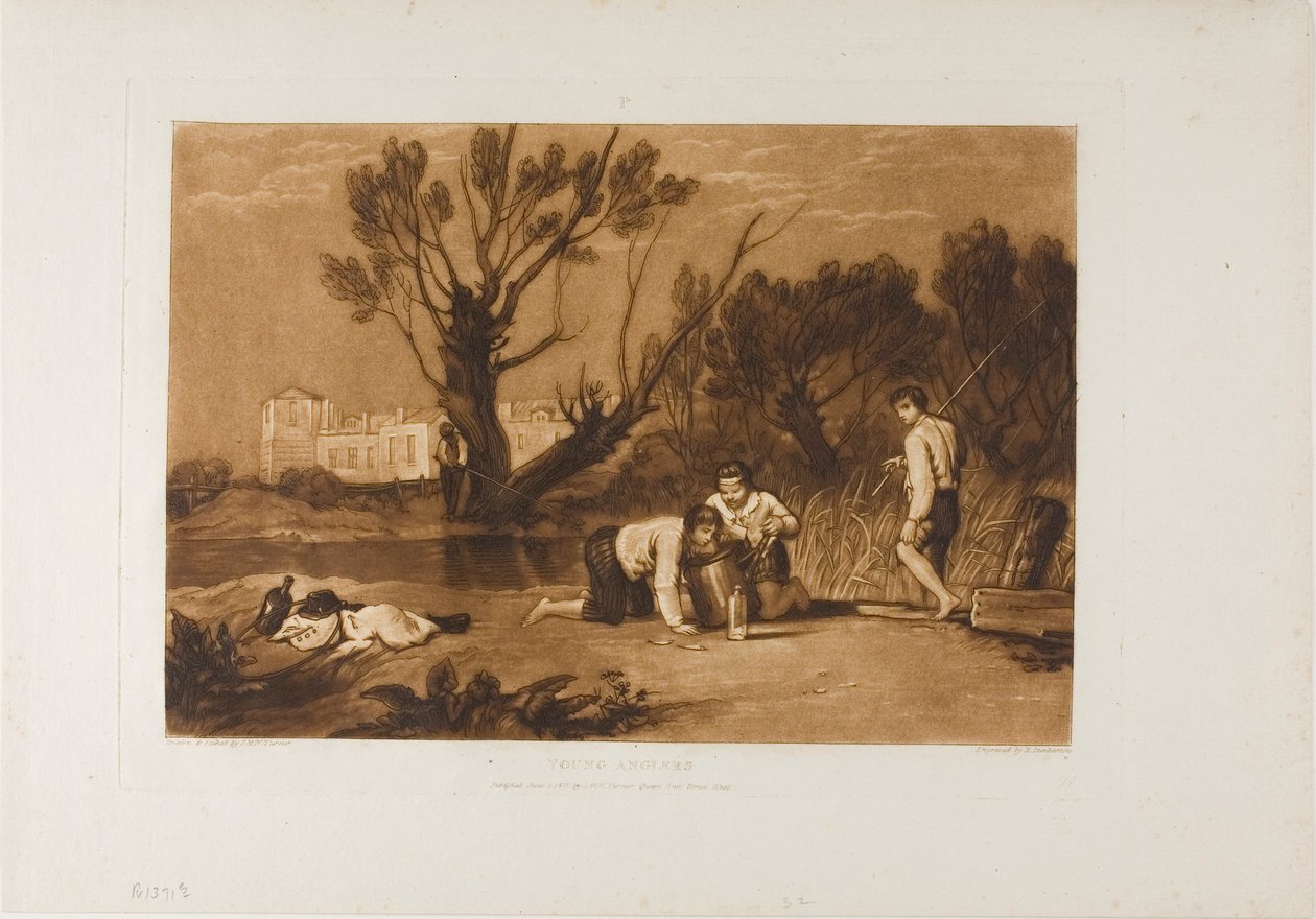 Young Anglers, placa 32 do Liber Studiorum de Joseph Mallord William Turner