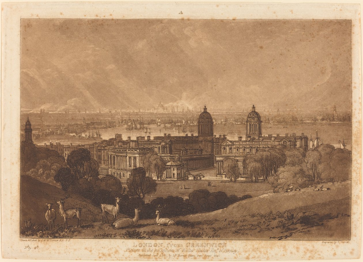 Londres de Greenwich de Joseph Mallord William Turner and Charles Turner