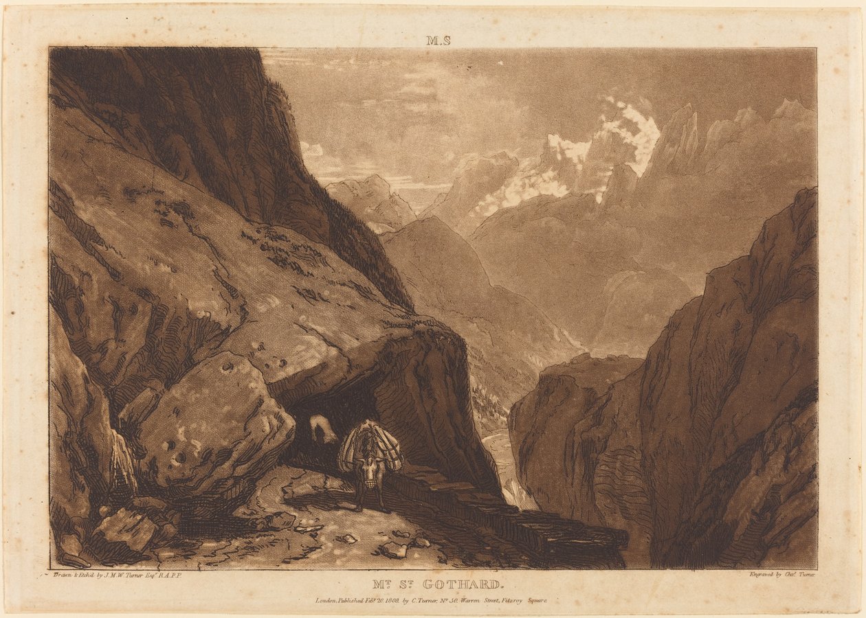 Monte São Gotardo de Joseph Mallord William Turner and Charles Turner