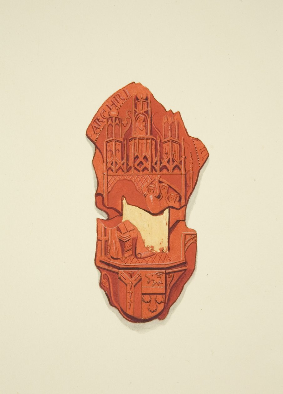 Atrás do Selo de Matthew Parker, Arcebispo de Cantuária, à Vontade de Thomas Alyce, Comerciante de Joseph Manning
