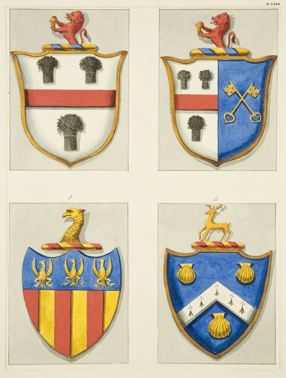 Brasões de armas na Igreja de Cristo (aguarela sobre papel) de Joseph Manning