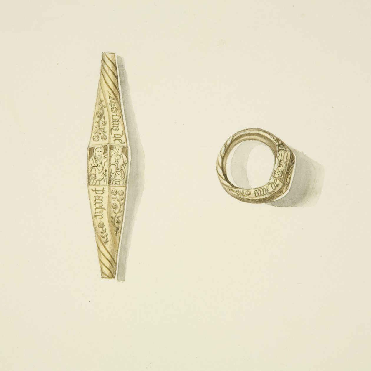 Gold Ring, c.1825 (lápis e aguarela sobre papel) de Joseph Manning