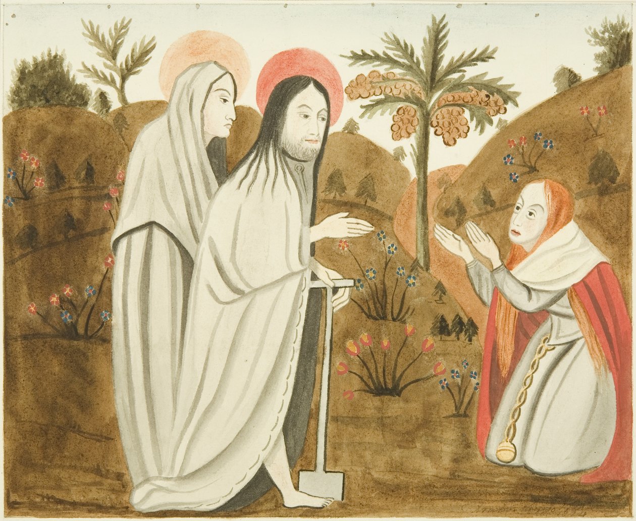 Pintura em pedra encontrada em caixa confessional no corredor norte de St Mark