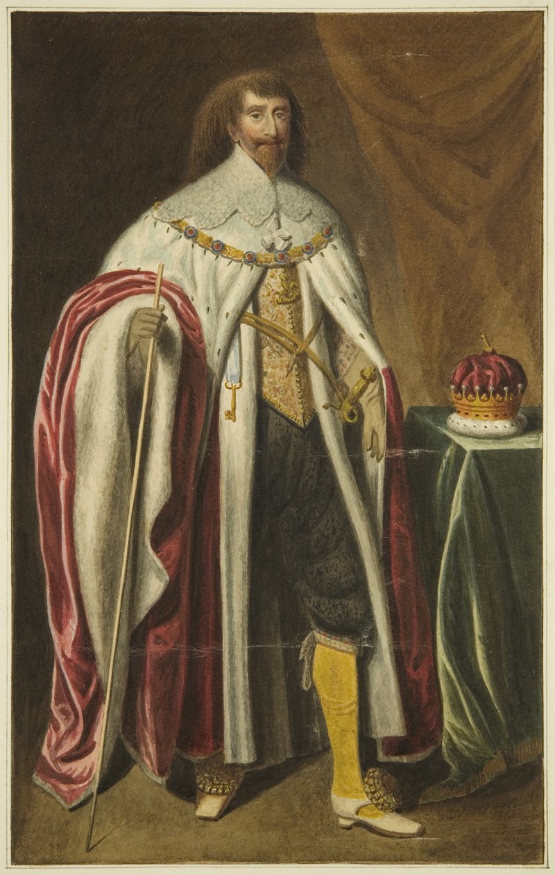 Retrato na Câmara Municipal do Conde de Pembroke (lápis e aguarela sobre papel) de Joseph Manning