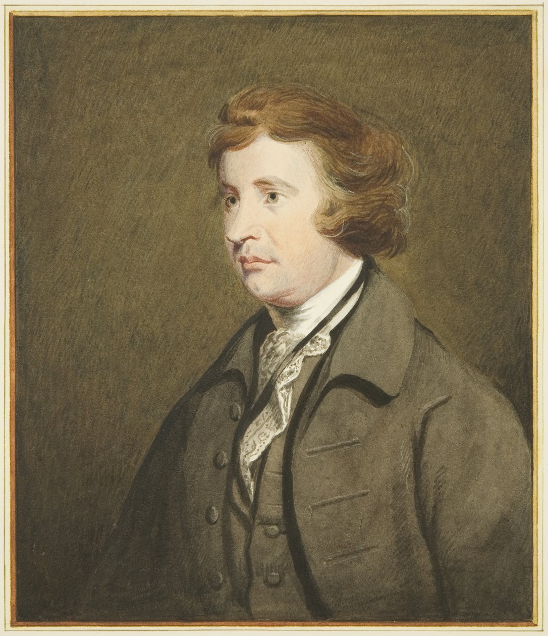 Retrato na Mansion House, Queen Square, de Edmund Burke (aguarela sobre papel) de Joseph Manning