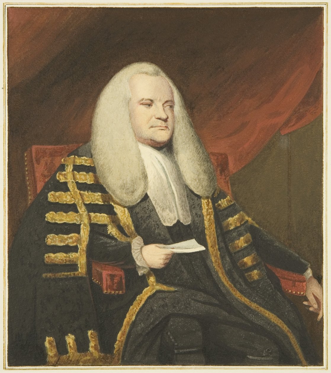 Retrato na Mansion House, Queen Square, de Lord Ashburton (aguarela sobre papel) de Joseph Manning