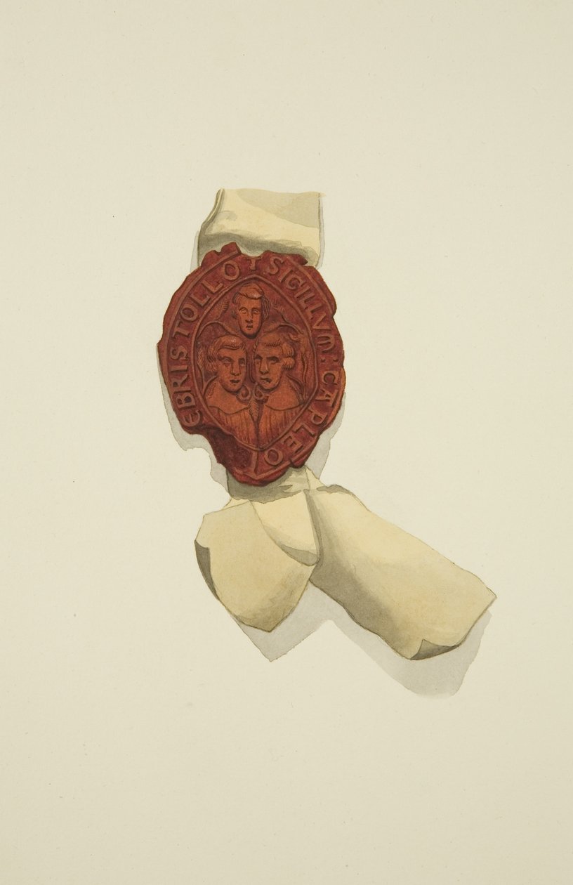 Selo dos Kalendaries de Bristol (aguarela sobre papel) de Joseph Manning