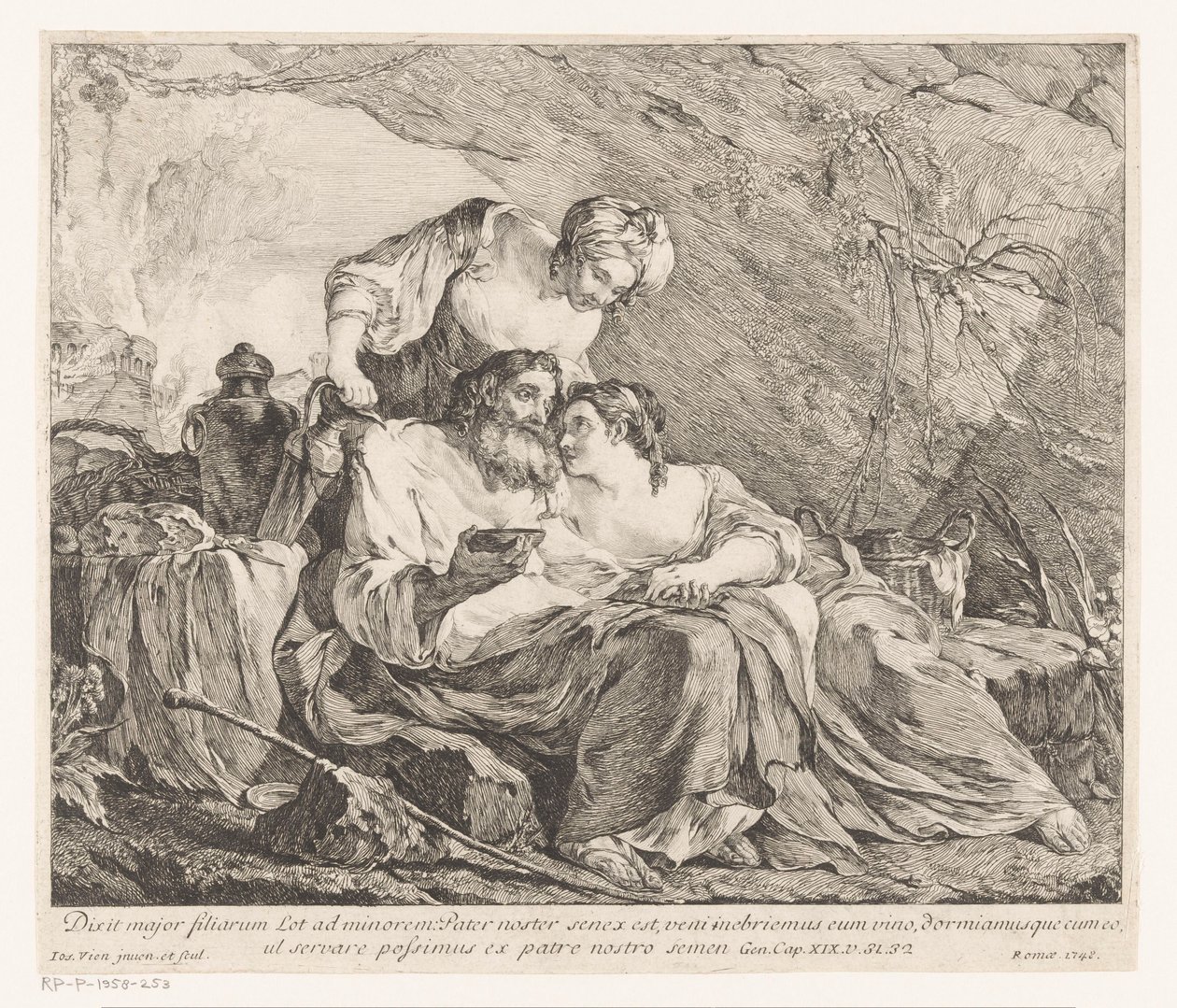 Lot e as suas filhas de Joseph Marie Vien (I)
