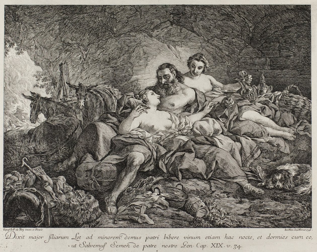 Ló e Suas Filhas, 1748 de Joseph Marie Vien