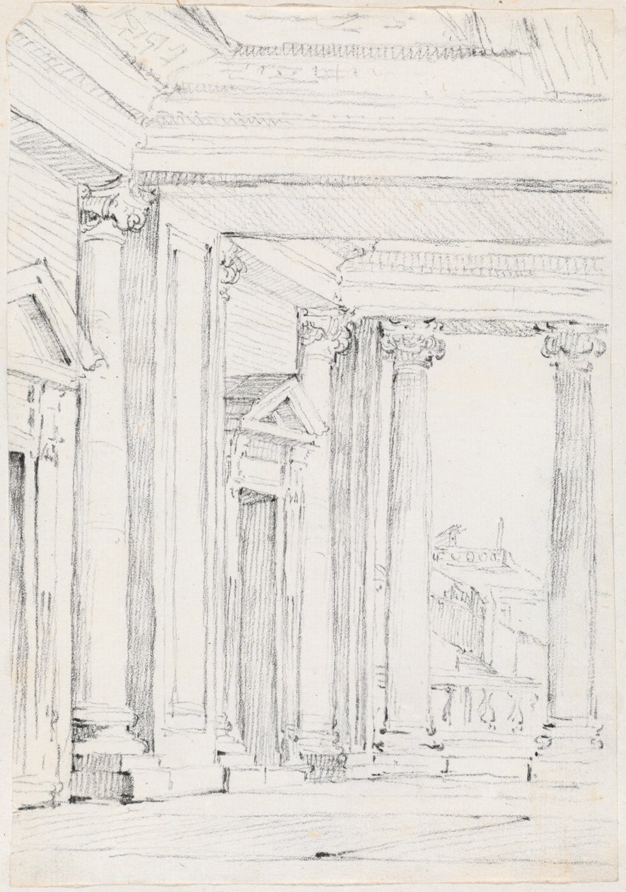 Pórtico do Palazzo Nuovo, no Campidoglio de Joseph Marie Vien