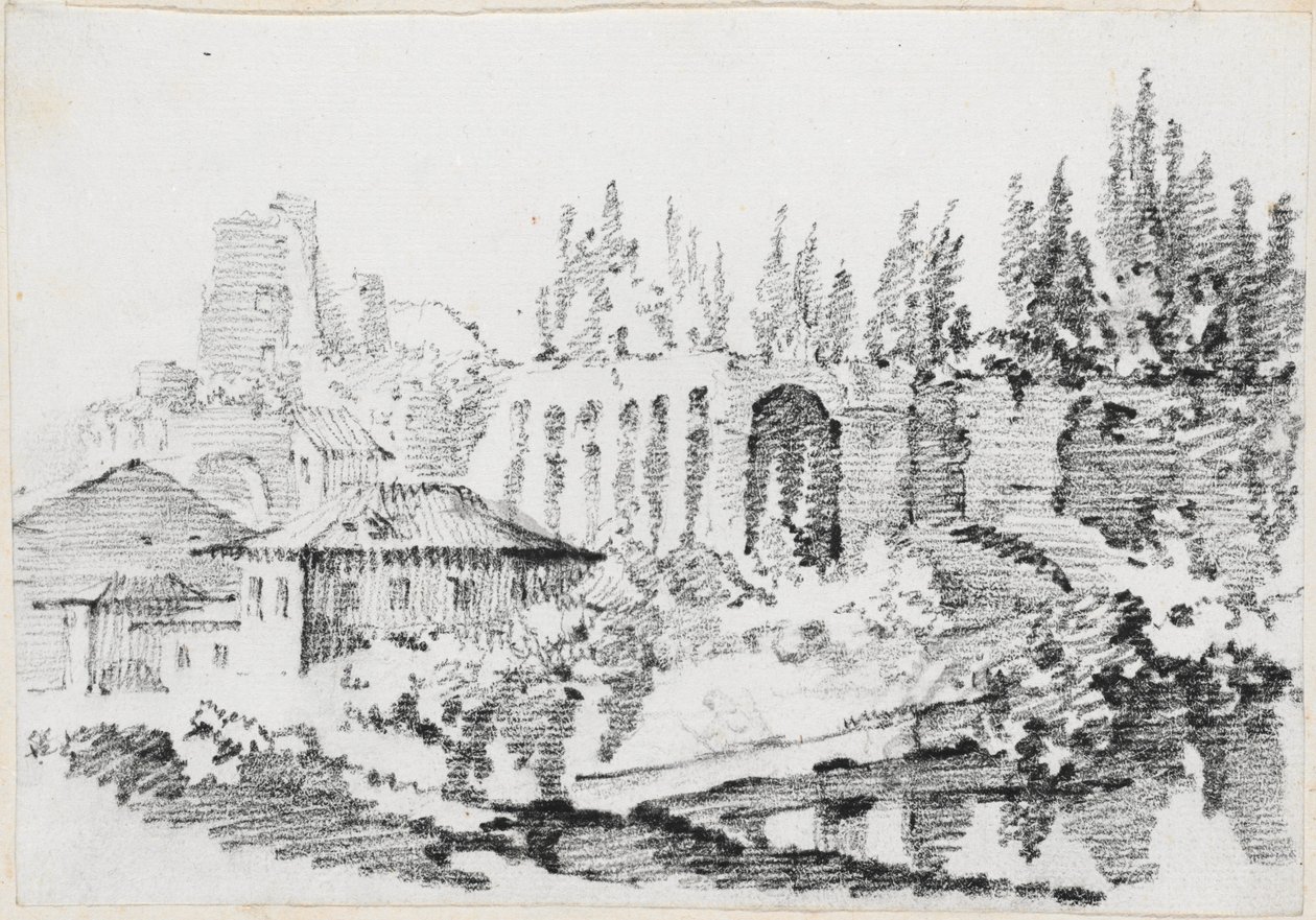 Ruínas dos Palácios Imperiais no Monte Palatino de Joseph Marie Vien