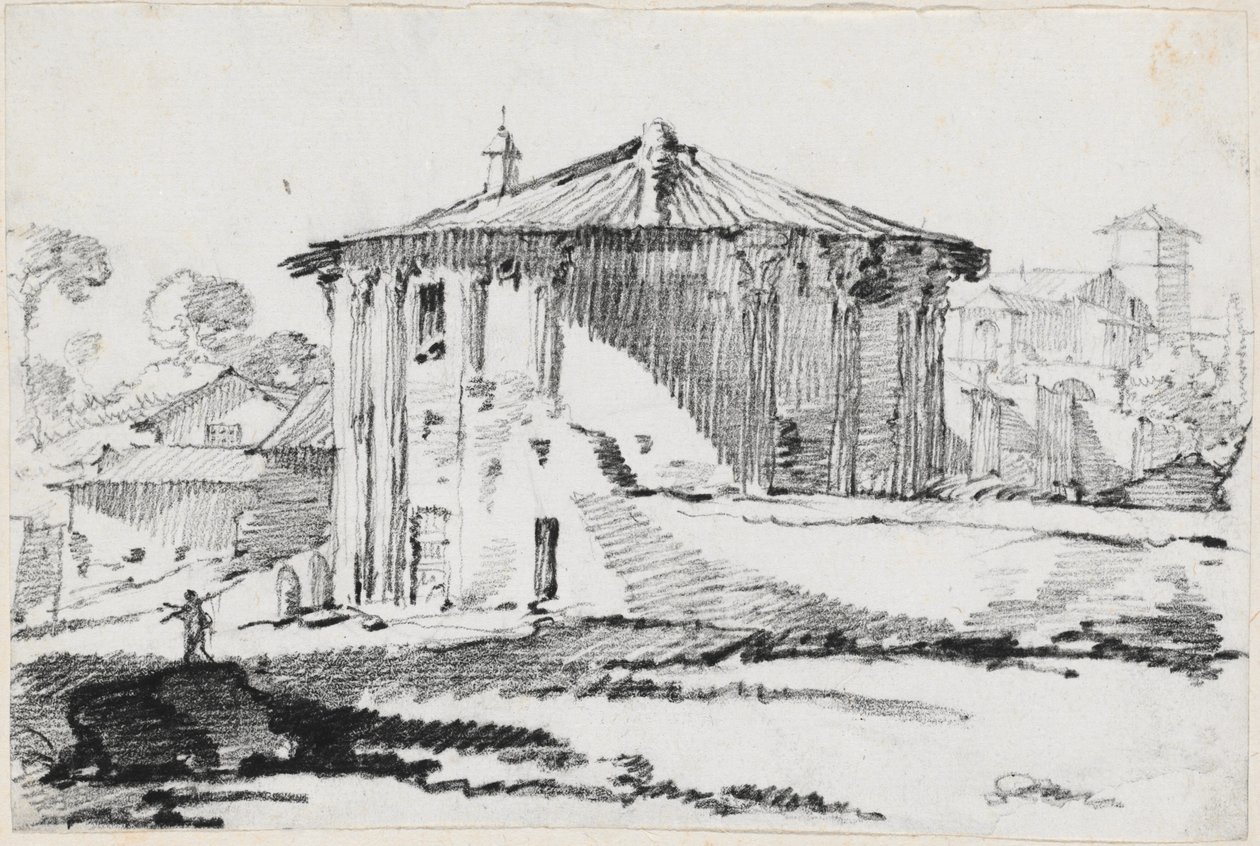 O Templo Redondo na Piazza Bocca della Verità, Roma de Joseph Marie Vien