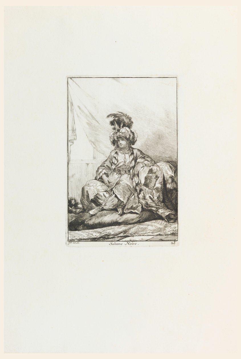 The Black Sultana, placa 28 da série The Sultan&39;s Caravan to Mecca de Joseph Marie Vien the Elder
