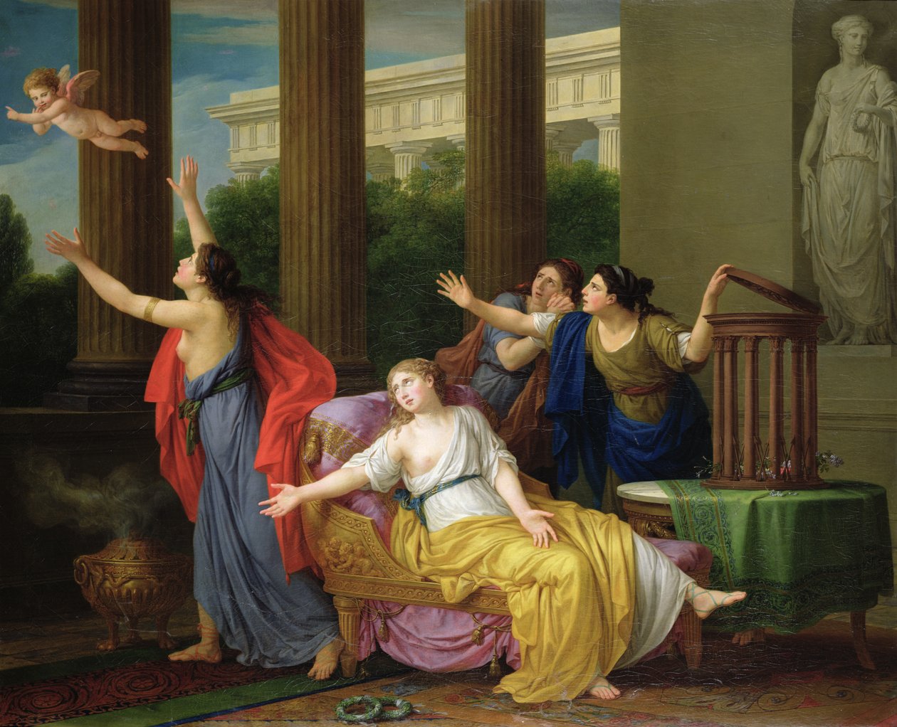 Cupido Fugindo da Escravidão, 1789 de Joseph Marie, the Elder Vien