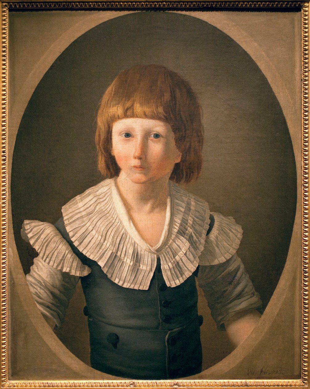 Retrato de Luís XVII (1785-1795), Luís Carlos de Normandia tornou-se golfinho na morte da virilha do seu irmão em 1789, preso com a família no Templo, passou lá três anos e morreu lá. Este retrato foi alegadamente pintado no Templo em de Joseph Marie the Younger Vien