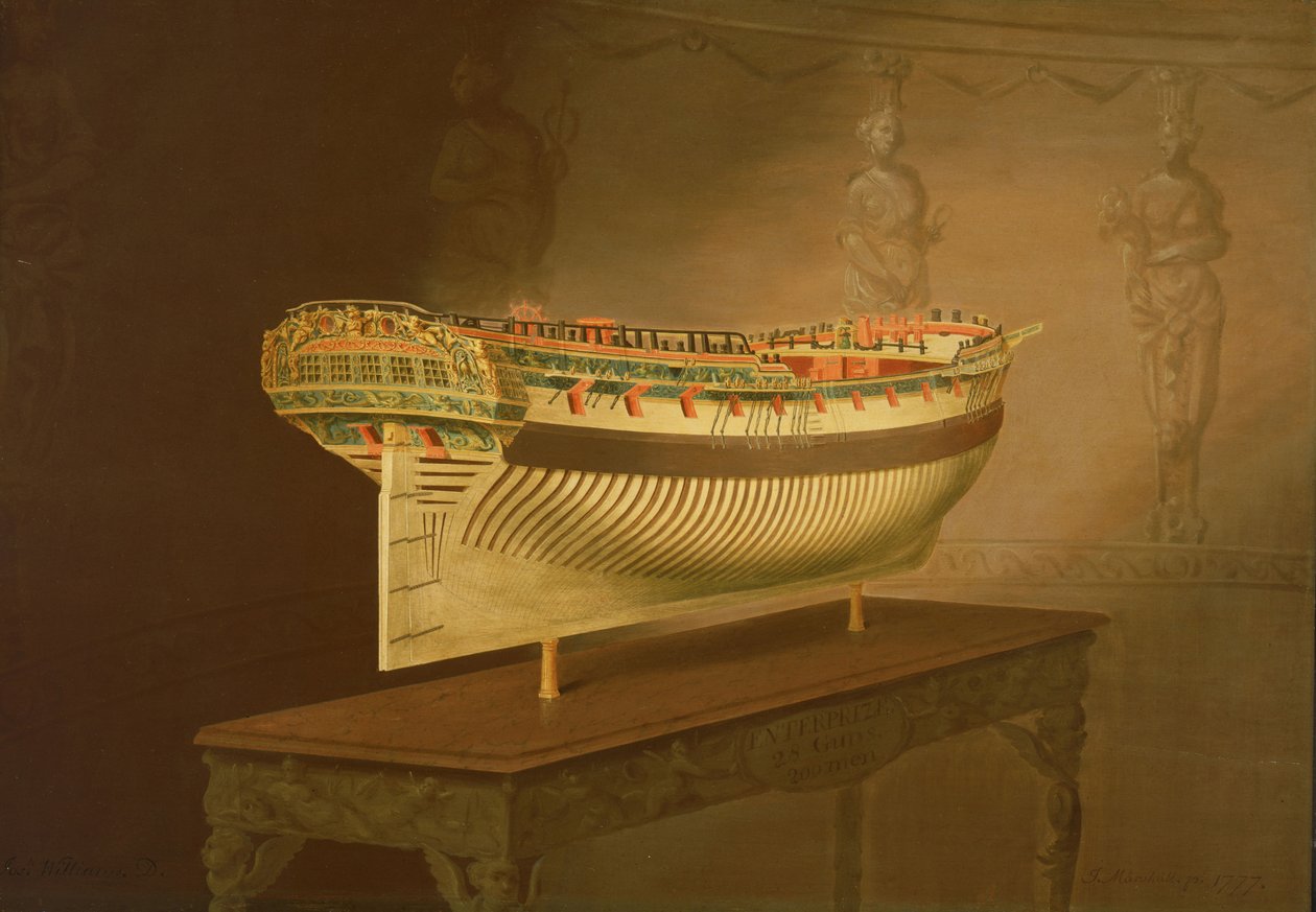 Um modelo do HMS "Enterprise de Joseph Marshall