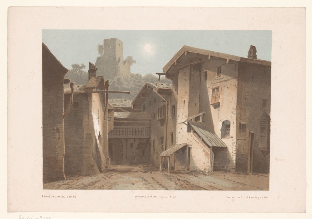 Vista de Bad Ragaz
Hof-Ragatz cantão St. Gallen (título sobre o objecto) de Joseph Maximilian Kolb