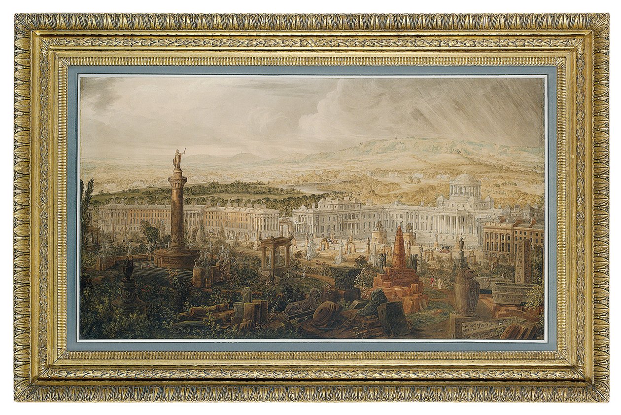 Projeto para o Palácio de Waterloo, a residência proposta pela cidade do Duque de Wellington, c.1816 de Joseph Michael Gandy