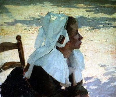 O vendedor de maçãs, Bretanha de Joseph Milner Kite