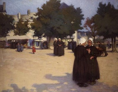 A Praça da Aldeia, Bretanha de Joseph Milner Kite