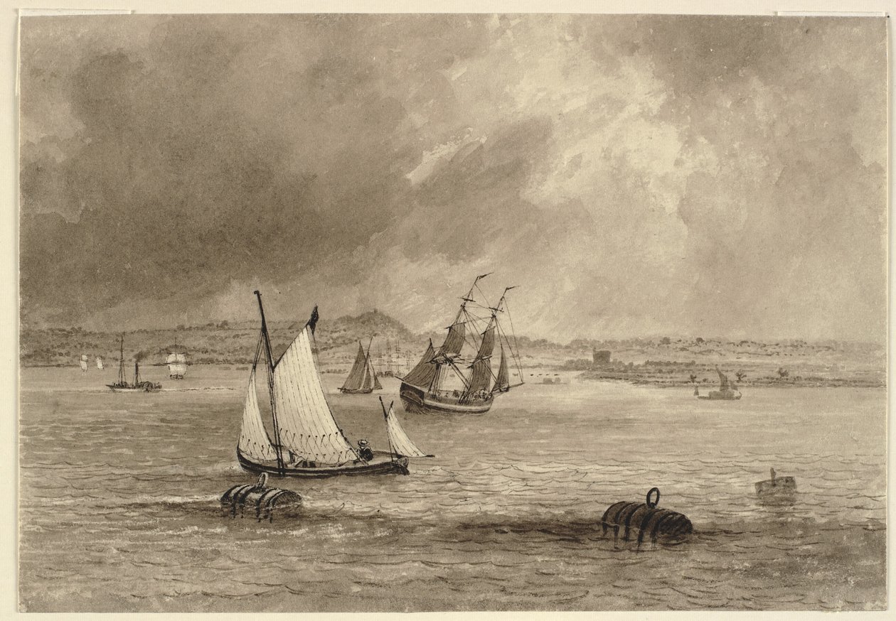 Navios ao largo da costa de Joseph Murray Ince