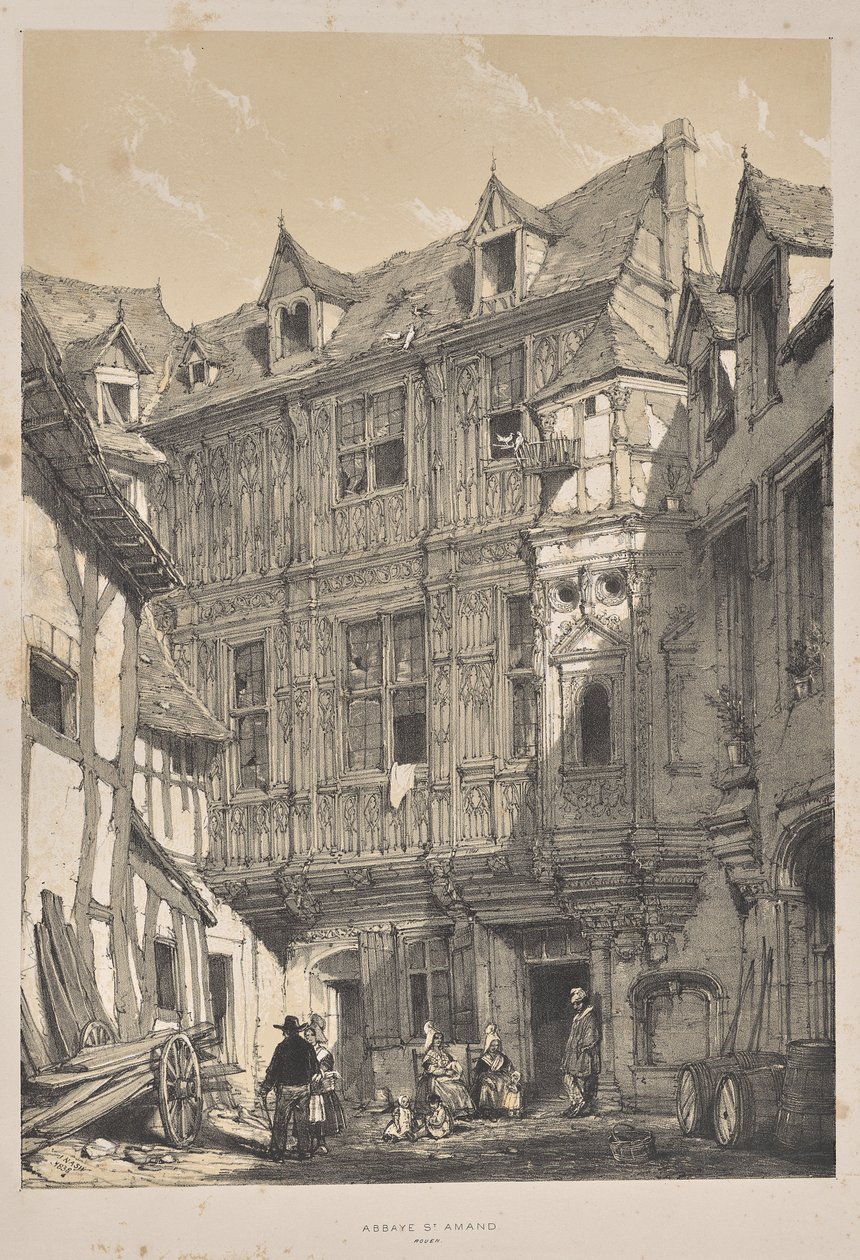 Arquitetura da Idade Média: Abbaye St. Amand, Rouen de Joseph Nash