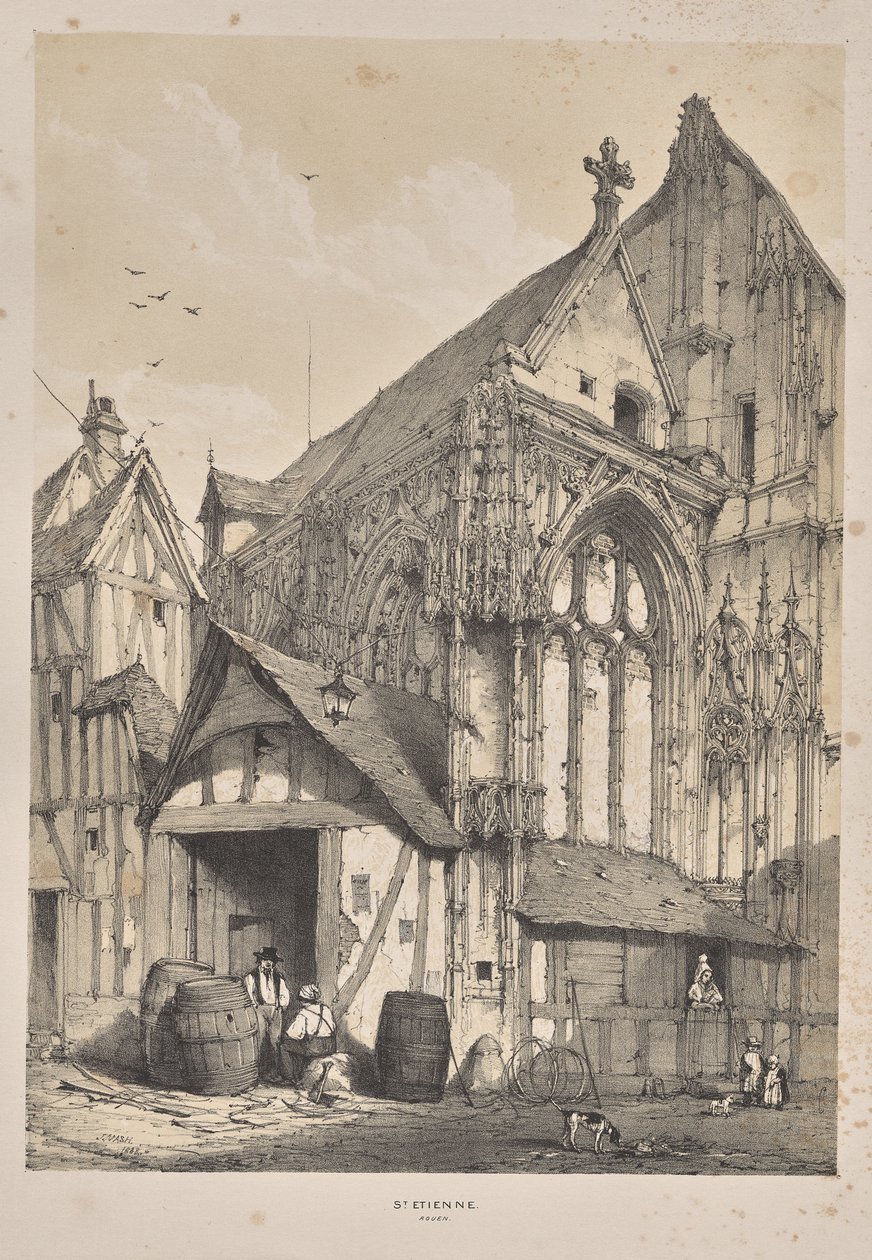 Arquitetura da Idade Média: St. Etienne, Rouen de Joseph Nash