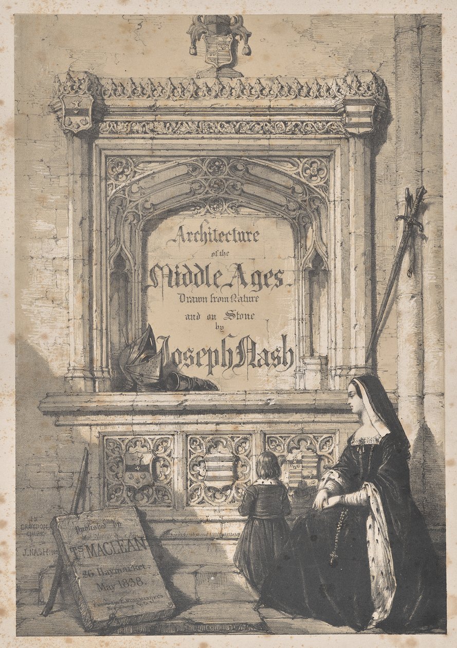 Arquitetura da Idade Média: página de rosto - na igreja de Croydon de Joseph Nash