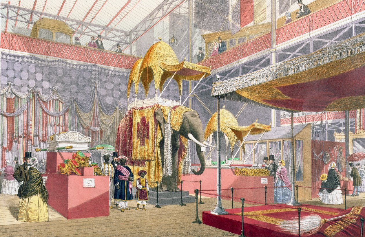 Crystal Palace, a corte indiana, pub. por Dickinson Bros. (litho colorido) de Joseph Nash