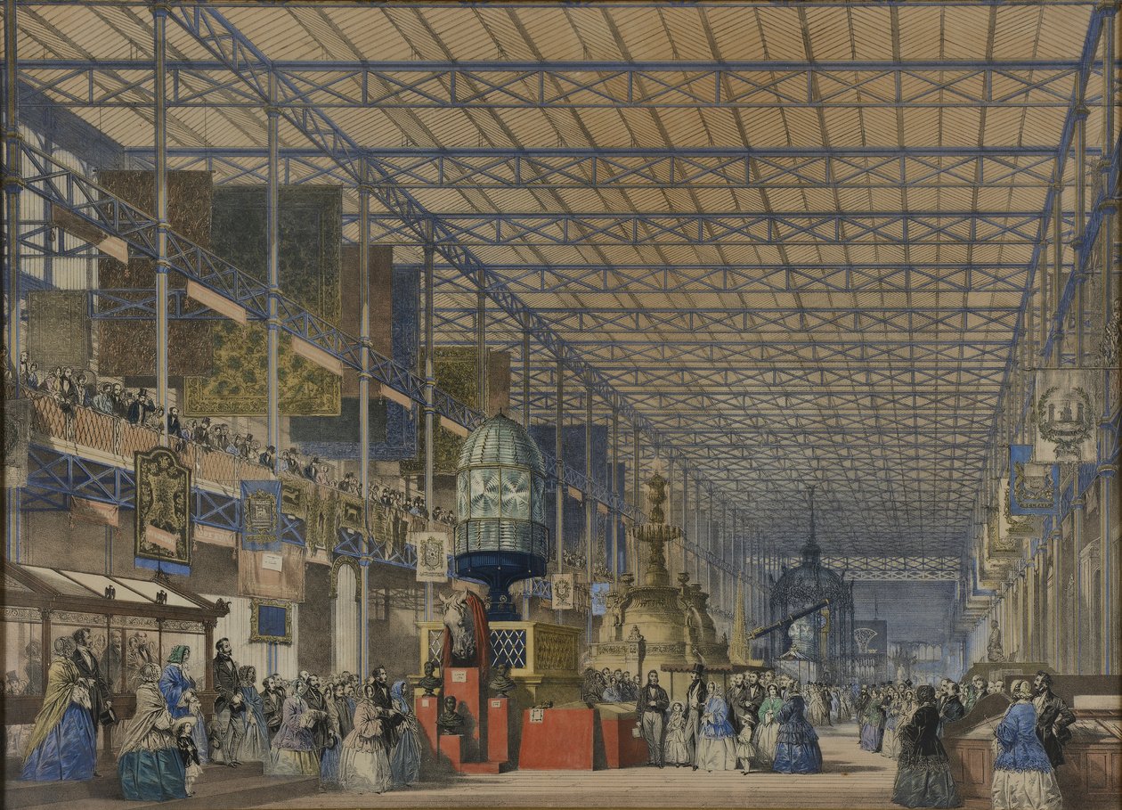 De "Imagens abrangentes de Dickinson da grande exposição de 1851", publicado em 1854 A abertura da grande exposição - Nave britânica, 1854 de Joseph Nash