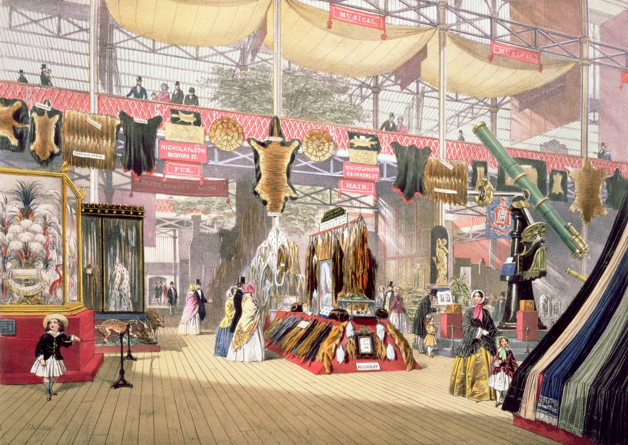 Grande Exposição, 1851: Stand de peles, para Dickinson Brothers de Joseph Nash