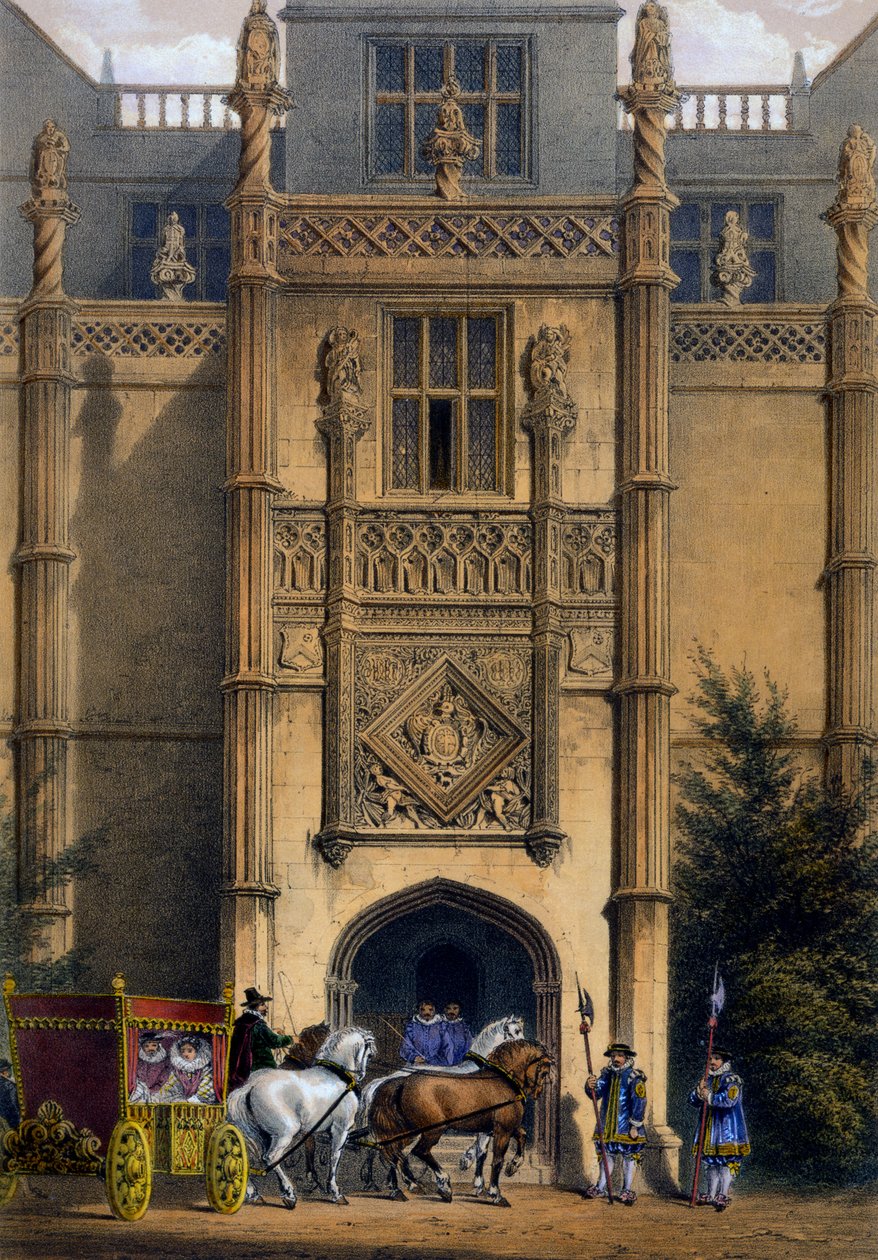 O Arco, Casa Montacute, Somerset, de &39;Arquitetura da Idade Média&39;, 1838 de Joseph Nash
