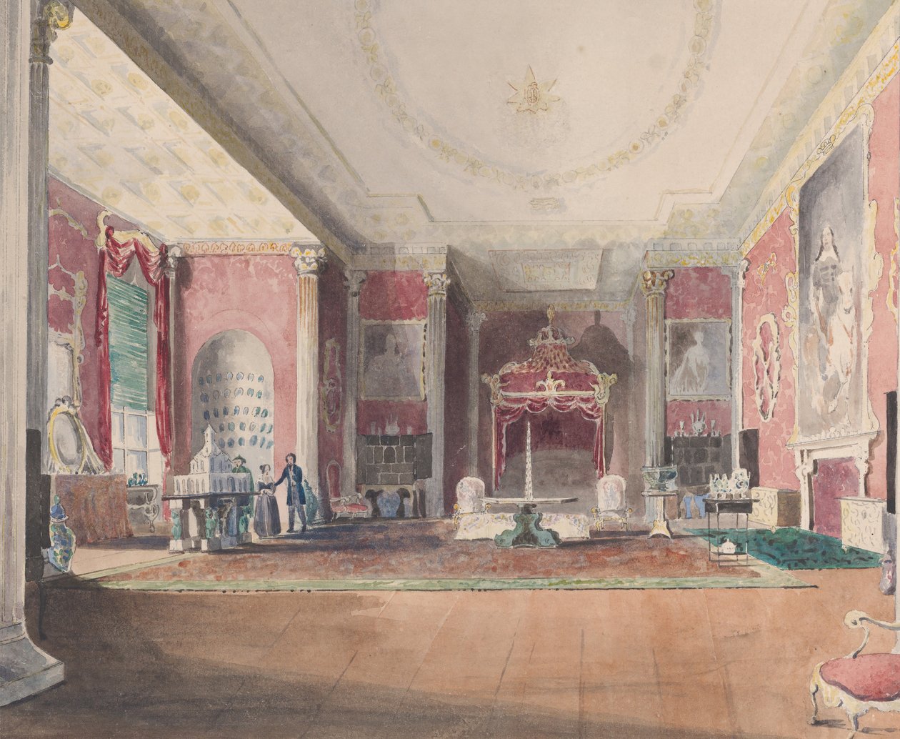 The State Bed Chamber, Stowe Buckinghamshire, 1838. de Joseph Nash