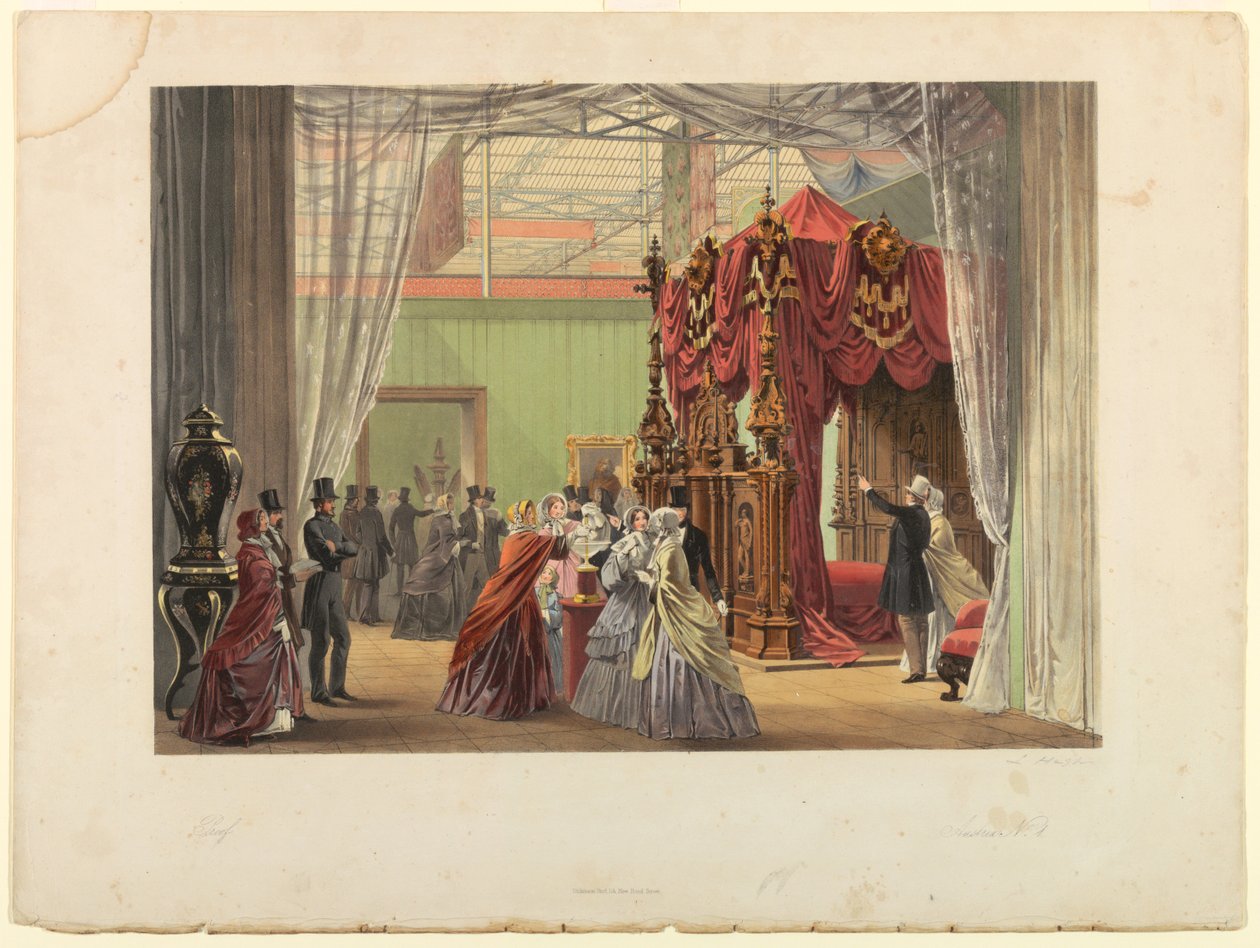 Áustria No. 1: Placa de "Imagens Abrangentes de Dickinson da Grande Exposição de 1851", publicada em 1854. de Joseph Nash The Elder