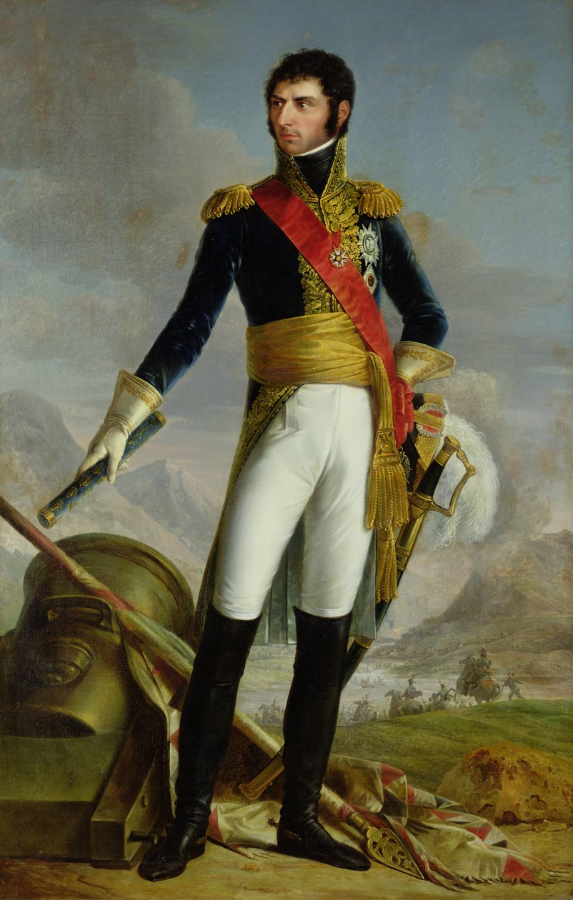 Retrato de Charles Jean Baptiste Bernadotte (1763-1844) após uma pintura de François Joseph Kinson (1771-1839) (óleo sobre tela) de Joseph Nicolas Jouy