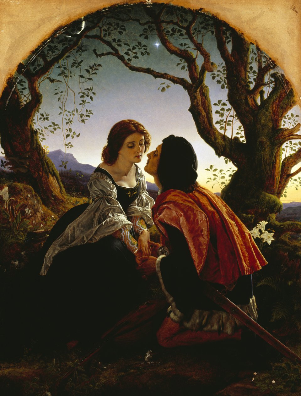 Héspero, a estrela vespertina, sagrada para os amantes de Joseph Noel Paton