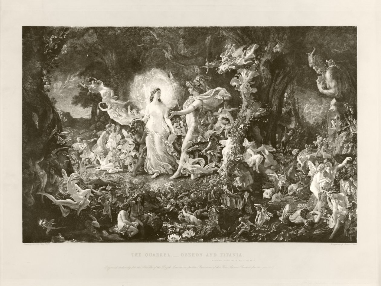 A Quarrel - Oberon e Titania (fotogravura) de Joseph Noel Paton