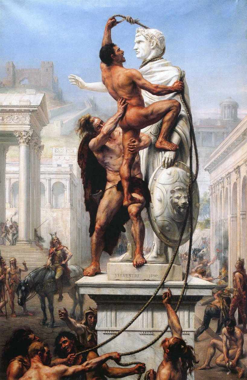 O saque de Roma pelos visigodos em 410, 1890 de Joseph Noel Sylvestre