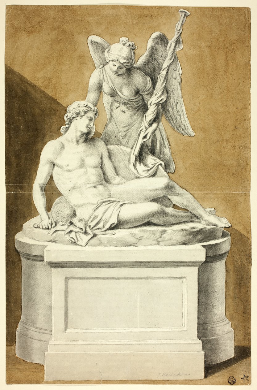 Monumento com Dead Warrior e Angel de Joseph Nollekens