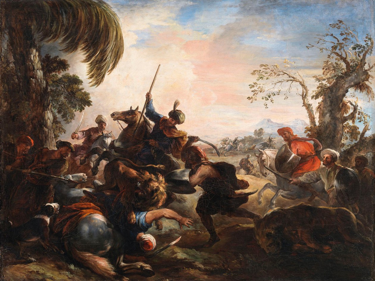 Caça ao leão de Joseph Parrocel