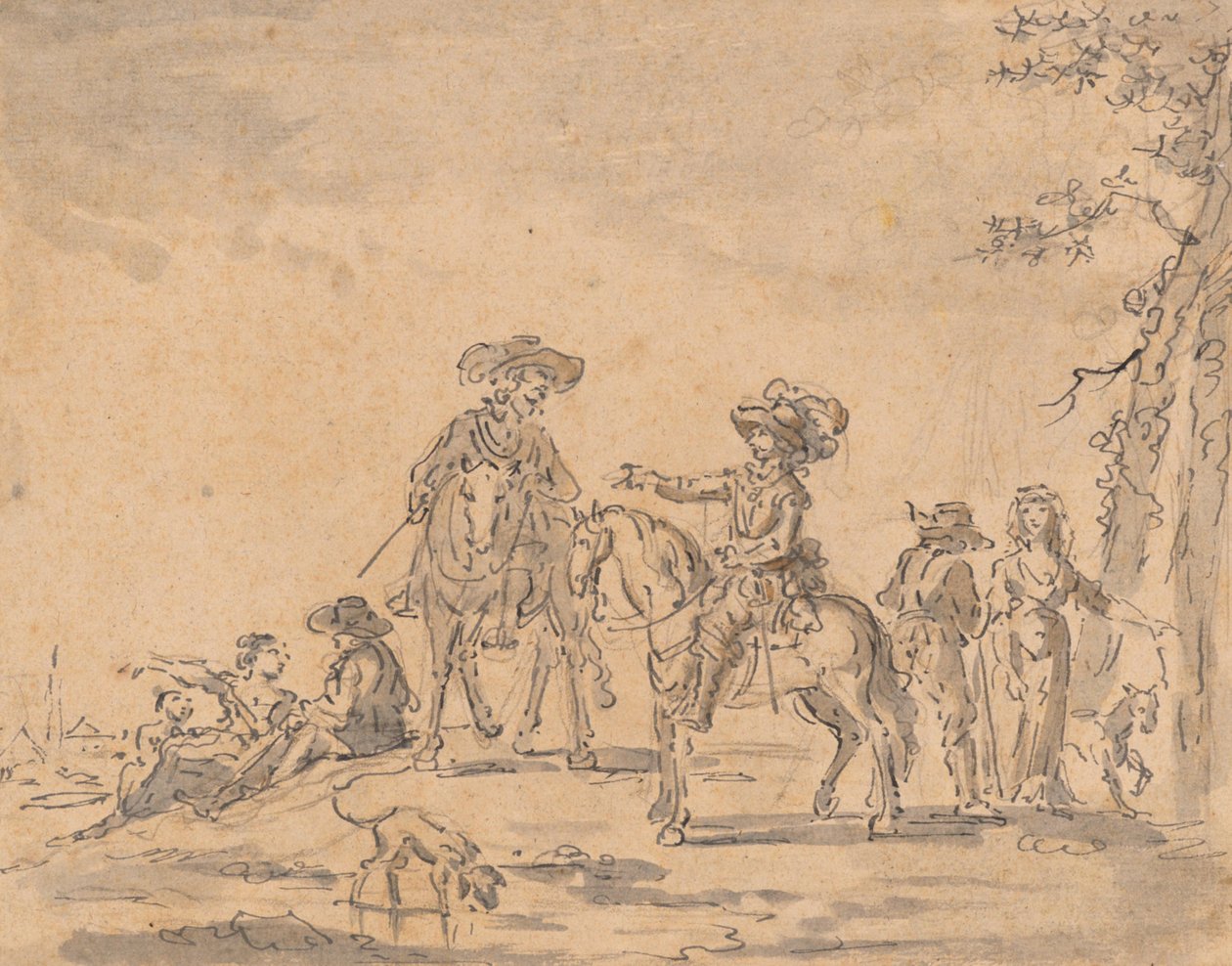Encontro de dois cavaleiros de Joseph Parrocel