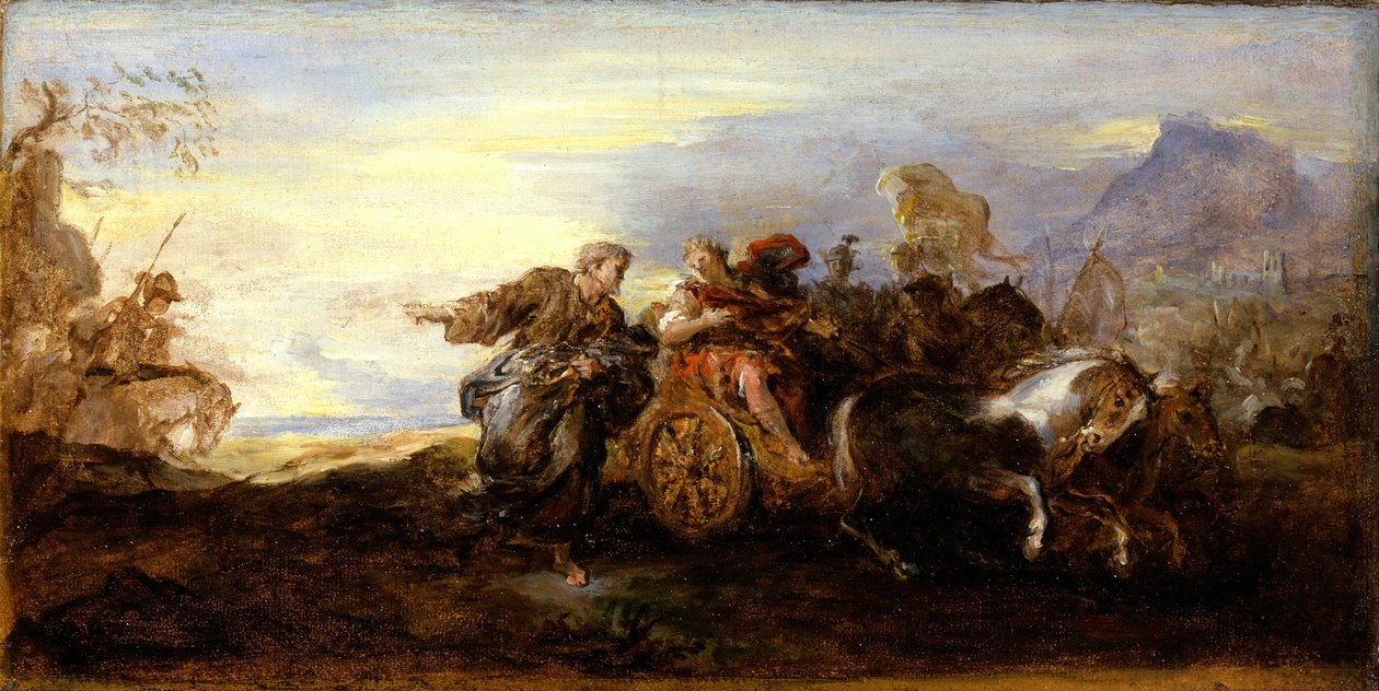 Cena da História Antiga, c.1680-90 (óleo sobre papel sobre tela) de Joseph Parrocel