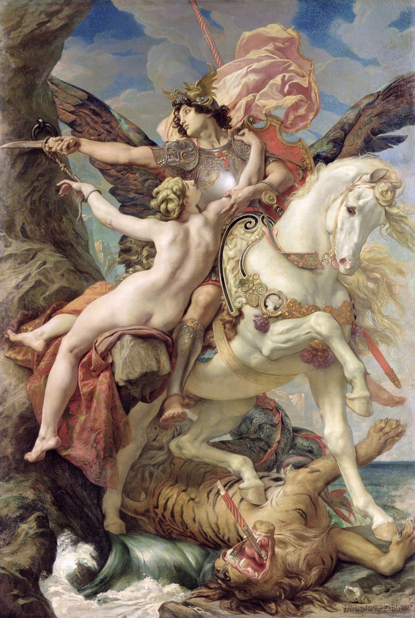 A Libertação: Ruggiero e Angelica, 1876 de Joseph Paul Blanc