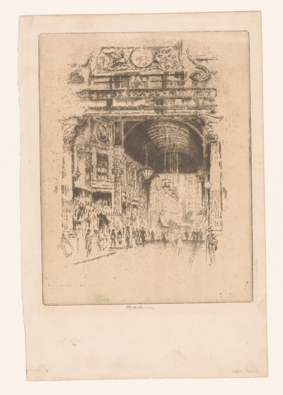 Mercado Leadenhall, II de Joseph Pennell (signed by artist)