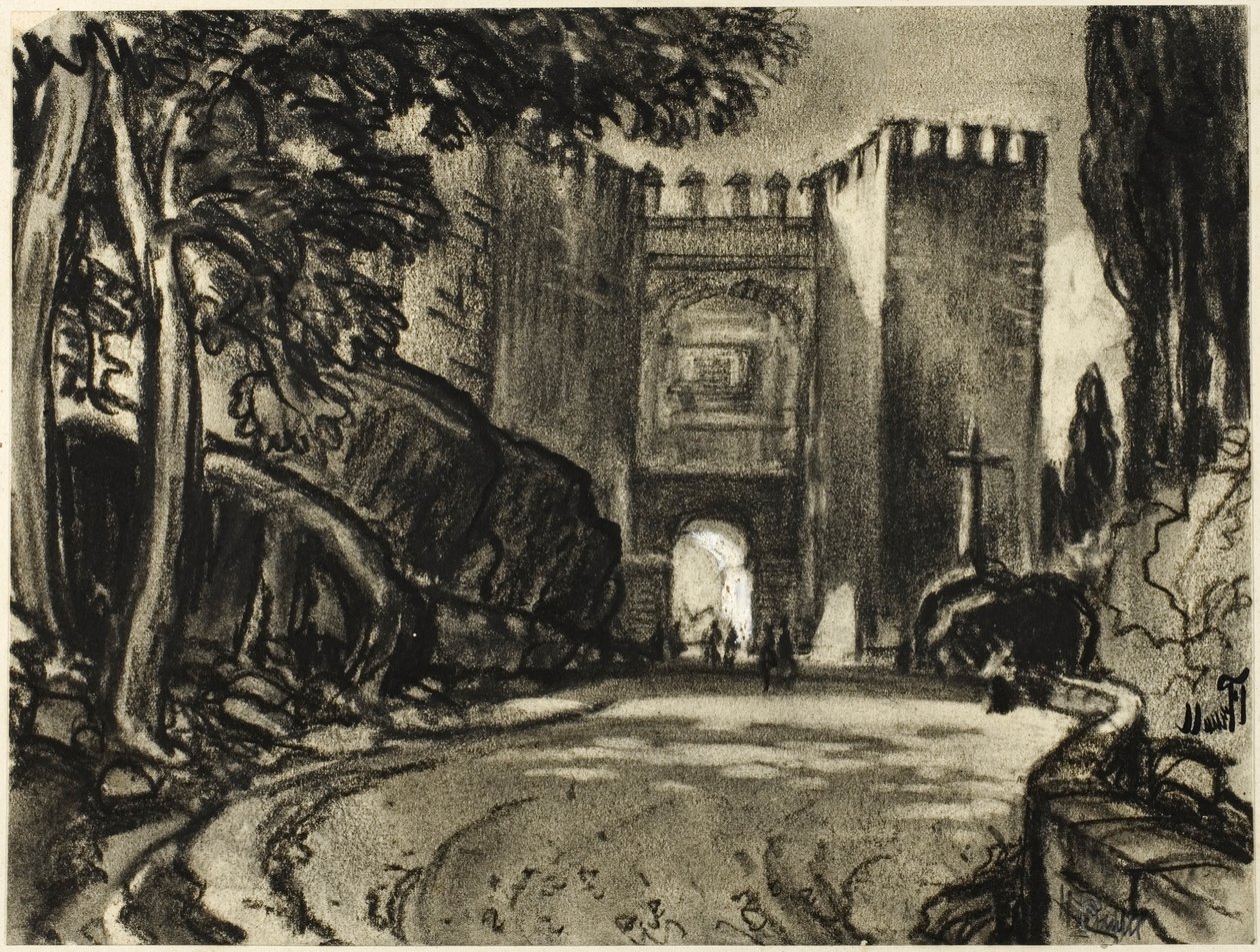 Um Portão de Segóvia de Joseph Pennell